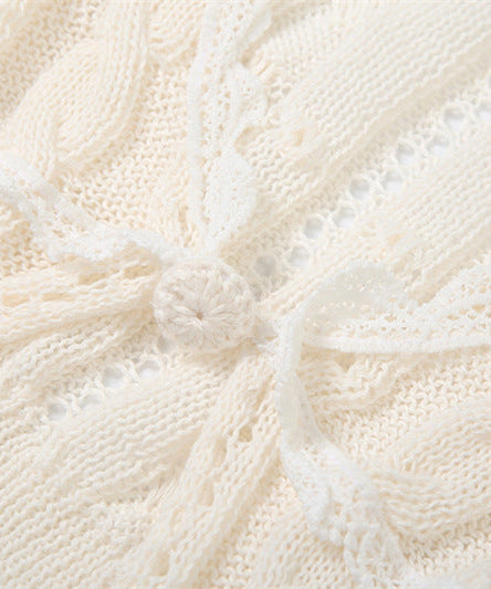 Cozy Chic Pointelle Knit Cropped Cardigan - Delicate V-Neck Shrug for Fall Layering