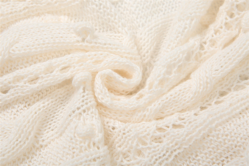 Cozy Chic Pointelle Knit Cropped Cardigan - Delicate V-Neck Shrug for Fall Layering