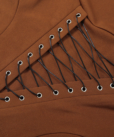 Fall Glam: Black Sweetheart Lace-Up Corset Top - Trendy Strapless Bustier for Nights Out