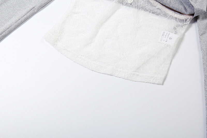 Effortless Fall Style: Chic Lace Halter & Tie-Front Shrug 2-Piece Top