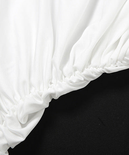 Ethereal Elegance: White Draped High Neck Maxi Skirt Set - Perfect for Fall Galas & Holiday Soirées