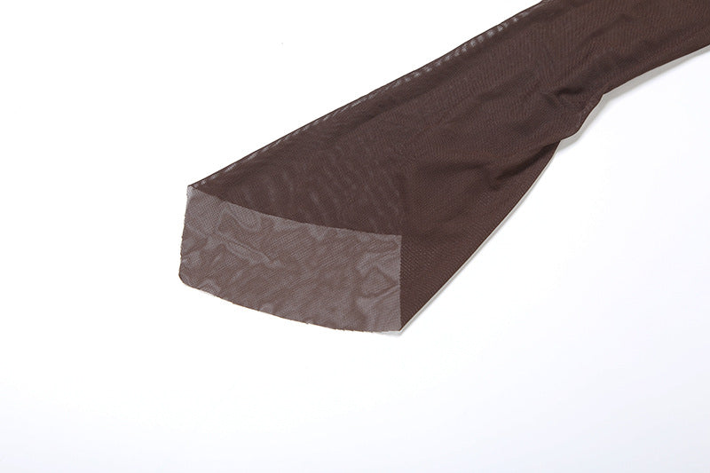 Enchanting Autumn Romance: Sheer Ruffle Bell Sleeve Top - Bohemian Layering Blouse