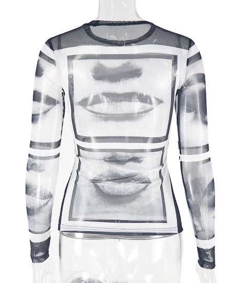 Mystic Gaze Mesh Long Sleeve Top | Edgy Fall Statement for Women