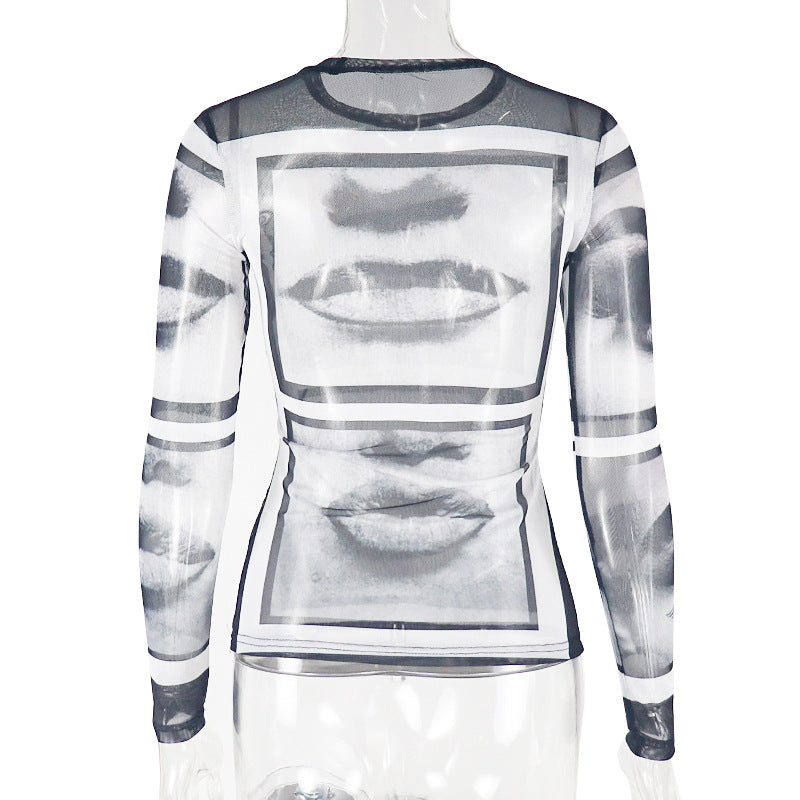 Mystic Gaze Mesh Long Sleeve Top | Edgy Fall Statement for Women