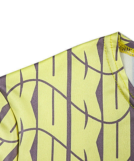 Coastal Chic Long Sleeve Maxi Dress: Ocean Print Knot Detail & High Slit for Your Warm-Weather Getaway