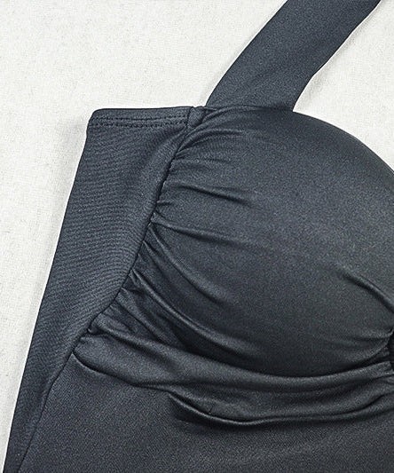 Glamorous Pink Halter O-Ring Maxi Dress | Ruched Backless for Autumn Events & Resort Getaways