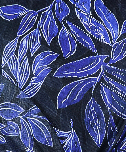 Mesmerizing Blue Leaf Mesh Maxi Dress | Flared Sleeves, Chic Slit & Knot Detail - Perfect for Fall Events & Getaways