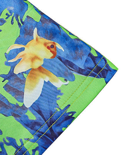 Coastal Chic Long Sleeve Maxi Dress: Ocean Print Knot Detail & High Slit for Your Warm-Weather Getaway