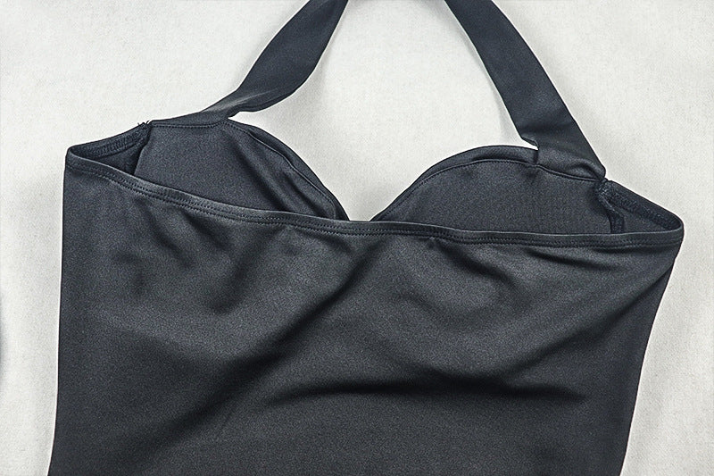 Glamorous Pink Halter O-Ring Maxi Dress | Ruched Backless for Autumn Events & Resort Getaways