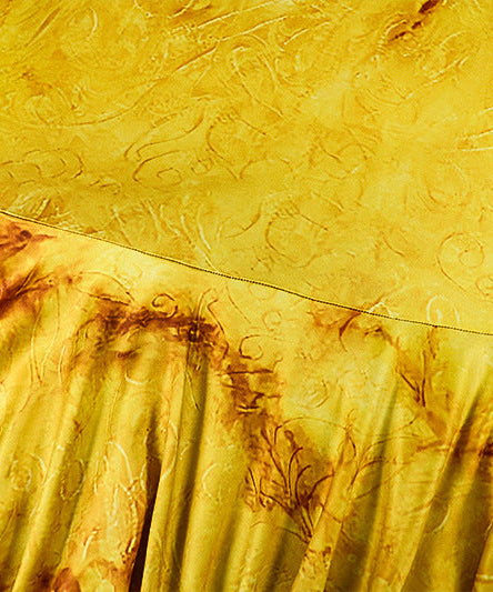 Autumn Glow Halter Mermaid Maxi Dress - Backless & Figure-Flattering Artisan Print