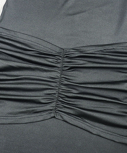 Glamorous Pink Halter O-Ring Maxi Dress | Ruched Backless for Autumn Events & Resort Getaways