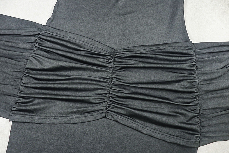 Glamorous Pink Halter O-Ring Maxi Dress | Ruched Backless for Autumn Events & Resort Getaways