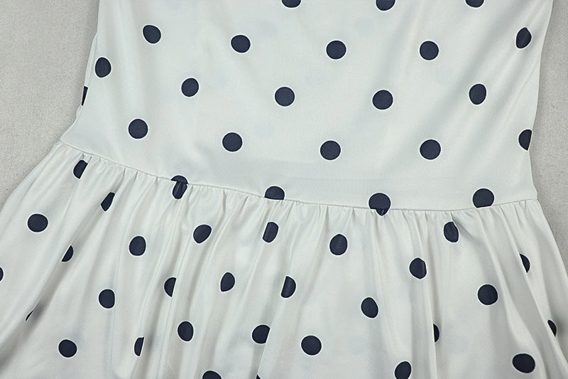 Flirty Retro Polka Dot Halter Mini Dress - Chic for Fall Vacations & Holiday Parties