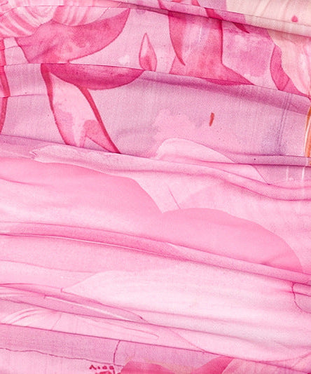Chic Pink Floral Strapless Ruched Maxi Dress - Your Dreamy Fall Escape & Resort Wear
