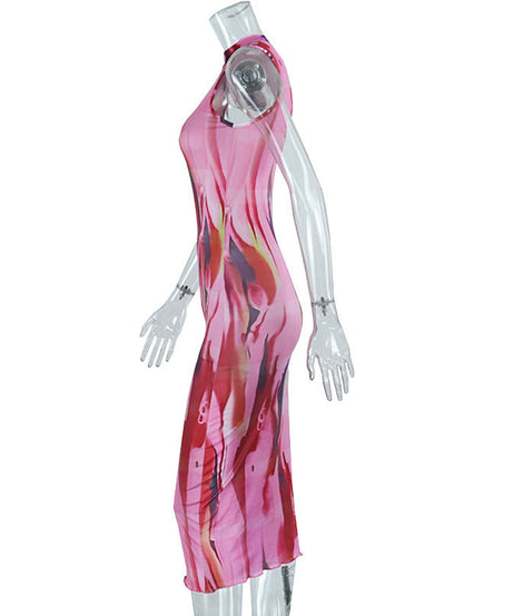 Artistic Abstract Mock Neck Maxi Dress - Your Fall Statement Piece