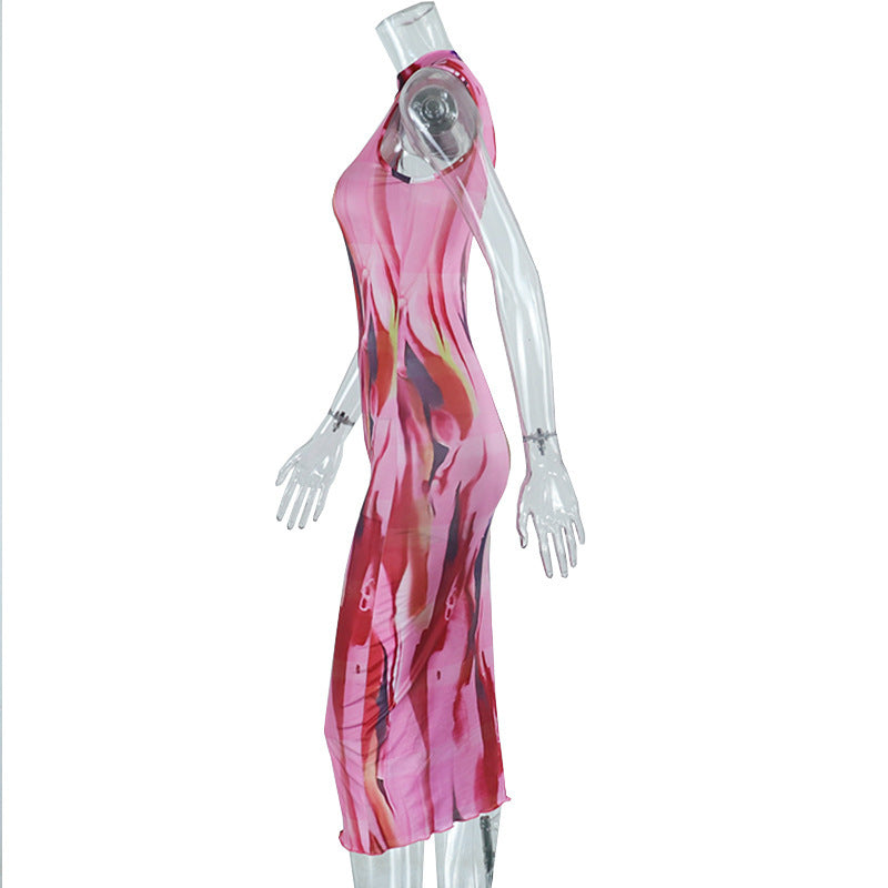 Artistic Abstract Mock Neck Maxi Dress - Your Fall Statement Piece
