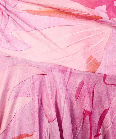 Chic Pink Floral Strapless Ruched Maxi Dress - Your Dreamy Fall Escape & Resort Wear