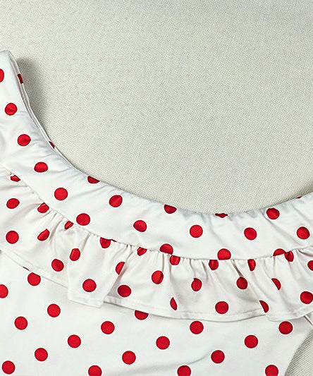 Timeless Chic Off-Shoulder Red Polka Dot Maxi Dress - Flattering Fall & Resort Style