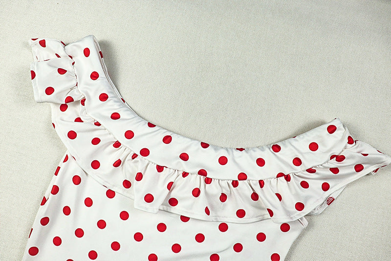 Timeless Chic Off-Shoulder Red Polka Dot Maxi Dress - Flattering Fall & Resort Style