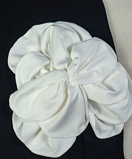 Elegant One-Shoulder Floral Appliqué Maxi Dress with High Slit - Perfect for Fall & Holiday Galas