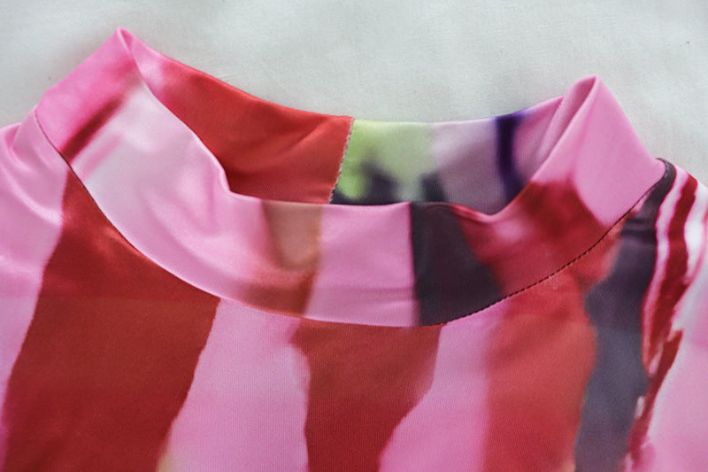 Artistic Abstract Mock Neck Maxi Dress - Your Fall Statement Piece