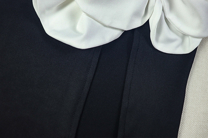 Elegant One-Shoulder Floral Appliqué Maxi Dress with High Slit - Perfect for Fall & Holiday Galas