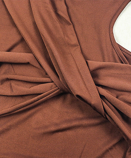 Chic Asymmetrical One-Shoulder Maxi Dress - Rich Mocha Ruched & Draped Fall/Holiday Glamour