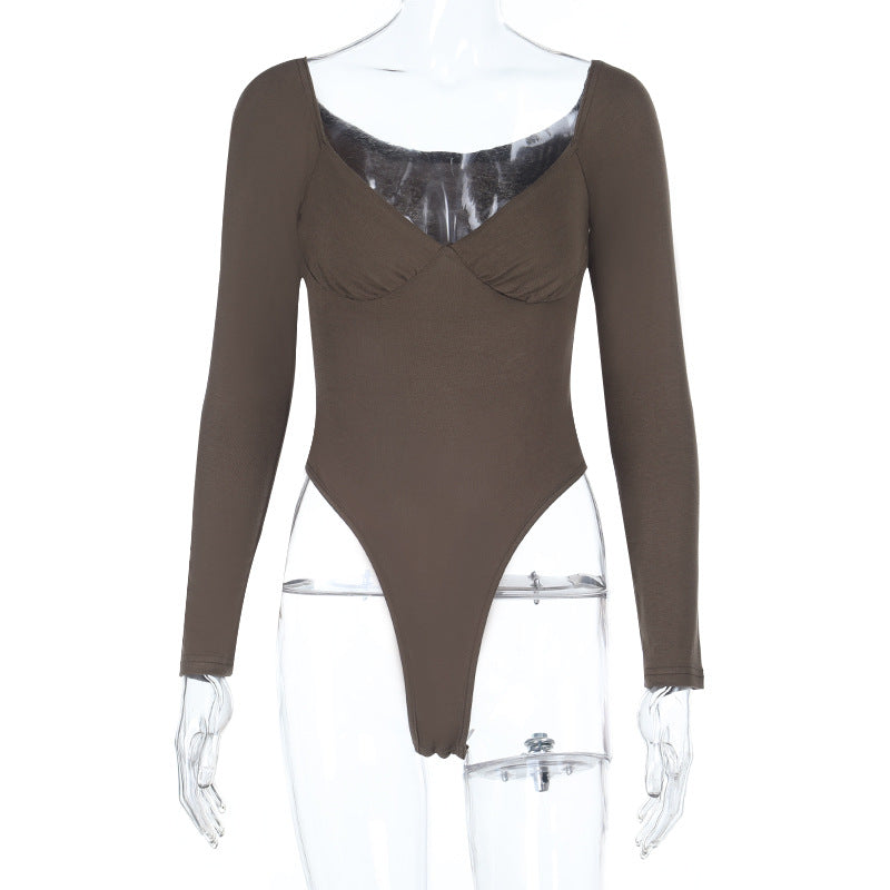 Chic Black Long Sleeve Sweetheart Bodysuit - Your Essential Fall & Holiday Layering Piece