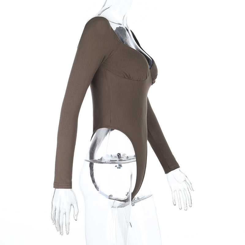 Chic Black Long Sleeve Sweetheart Bodysuit - Your Essential Fall & Holiday Layering Piece