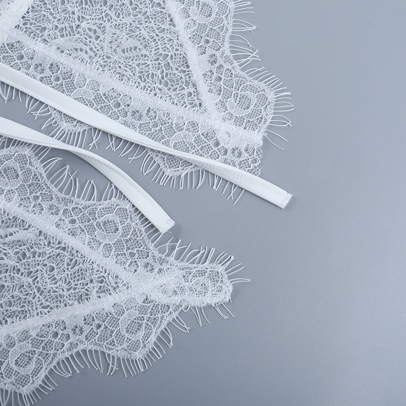 Chic White Lace Tie-Front Long Sleeve Crop Top - Perfect for Fall Layering & Date Nights