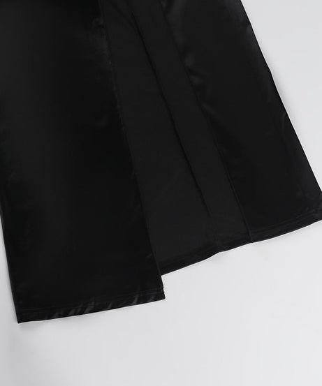 Glamorous Black Satin Criss-Cross Maxi Dress - Your Statement Piece for Fall & Holiday Events