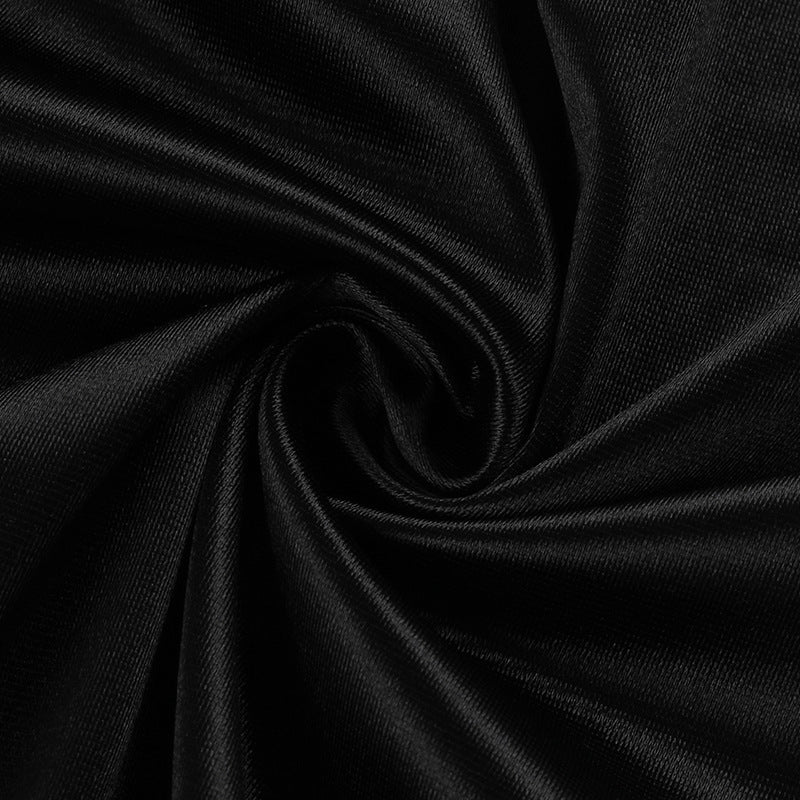 Glamorous Black Satin Criss-Cross Maxi Dress - Your Statement Piece for Fall & Holiday Events