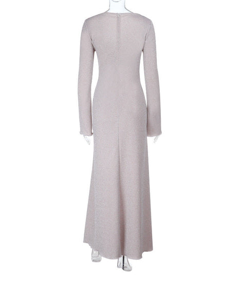 Sophisticated Shimmer Ruffle Maxi Dress - Holiday Party & New Year's Eve Glamour