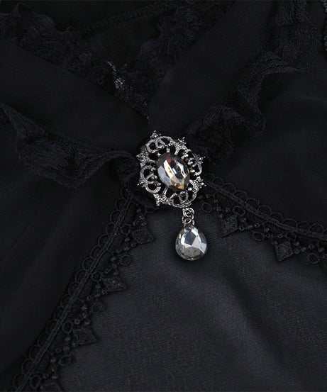 Enchanting Gothic Velvet & Lace Corset Top with Dramatic Bell Sleeve Shrug - Perfect for Halloween & Fall Style