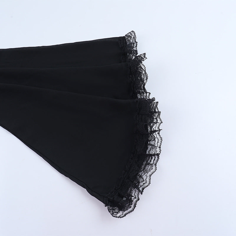 Enchanting Gothic Velvet & Lace Corset Top with Dramatic Bell Sleeve Shrug - Perfect for Halloween & Fall Style