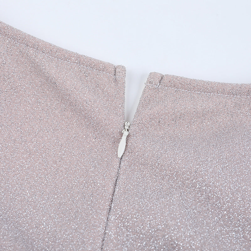 Sophisticated Shimmer Ruffle Maxi Dress - Holiday Party & New Year's Eve Glamour