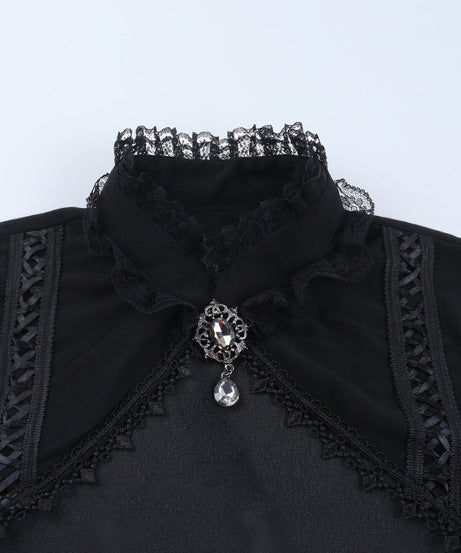 Enchanting Gothic Velvet & Lace Corset Top with Dramatic Bell Sleeve Shrug - Perfect for Halloween & Fall Style