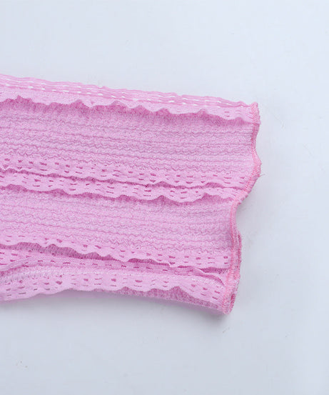 Chic Pink Ribbed Long Sleeve Crop Top with Shimmer Buttons – Your Go-To Fall Layering Piece