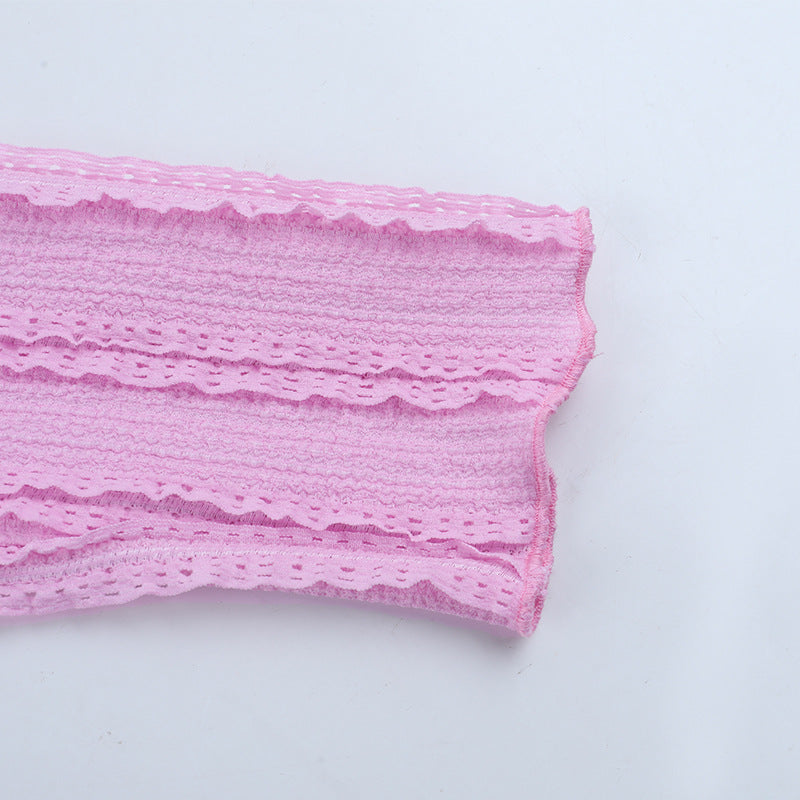 Chic Pink Ribbed Long Sleeve Crop Top with Shimmer Buttons – Your Go-To Fall Layering Piece