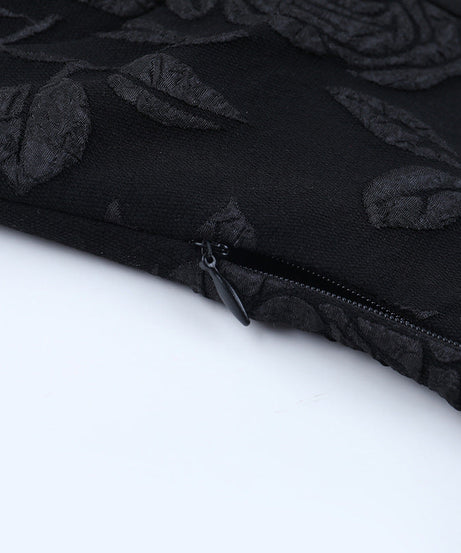 Dark Romance Brocade Halter Corset Top with Beaded Fringe - Halloween & Fall Goth Essential