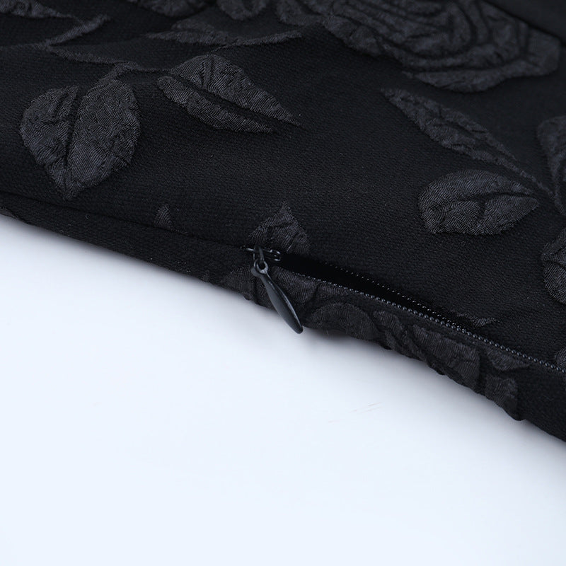 Dark Romance Brocade Halter Corset Top with Beaded Fringe - Halloween & Fall Goth Essential