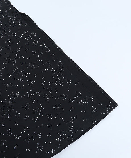 Dazzling Black Sequin Maxi Gown with Flared Bell Sleeves – Perfect for Holiday Galas & New Year's Eve