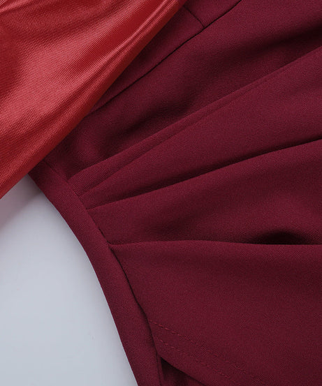 Ruby & Wine Enchantress: Two-Tone Strapless Maxi Dress – Holiday & Gala Ready