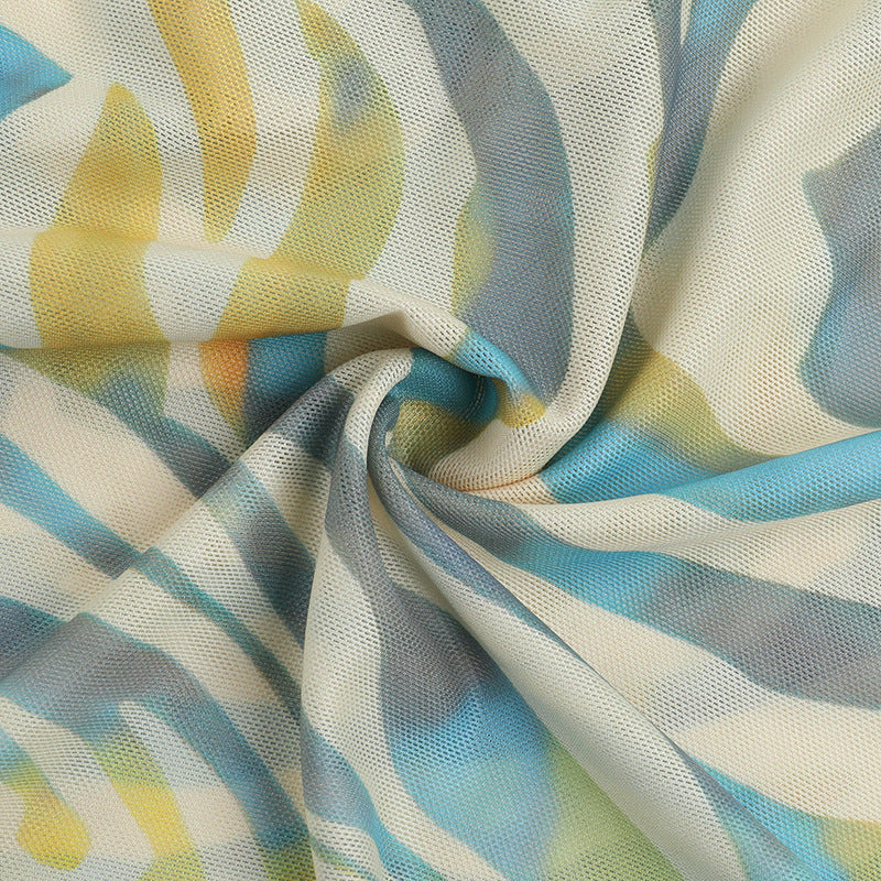 Effortless Tropic Chic: Strapless Zebra Print Cut-Out Mesh Maxi Dress | Your Ultimate Resort & Vacation Statement