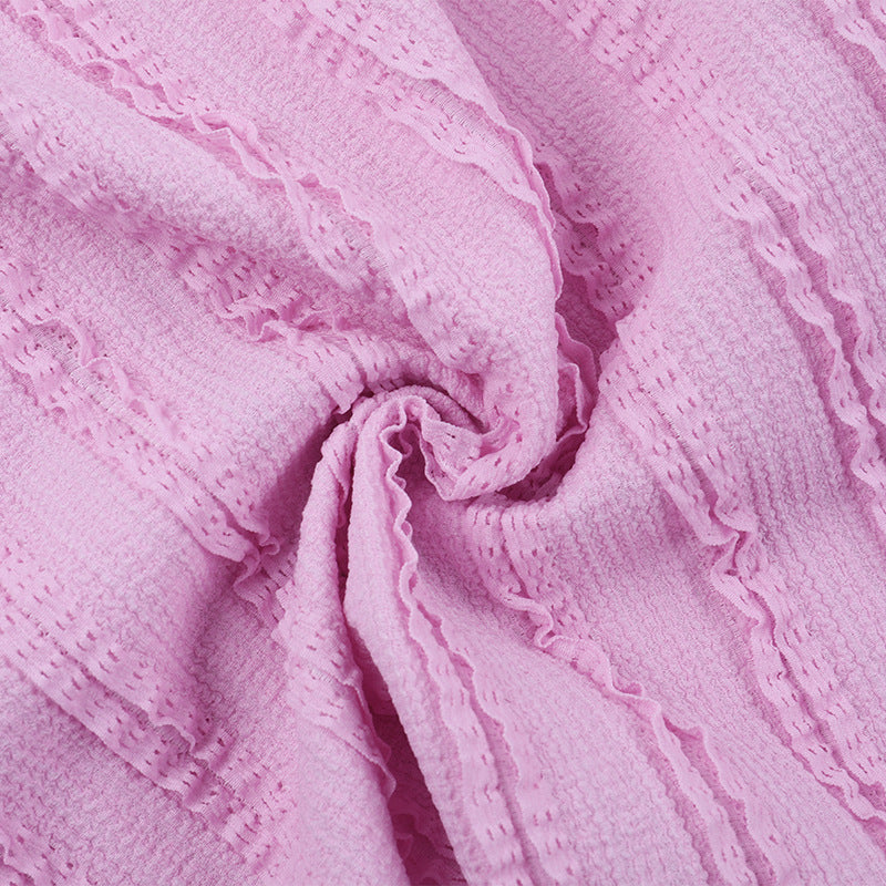 Chic Pink Ribbed Long Sleeve Crop Top with Shimmer Buttons – Your Go-To Fall Layering Piece