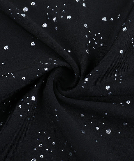 Dazzling Black Sequin Maxi Gown with Flared Bell Sleeves – Perfect for Holiday Galas & New Year's Eve