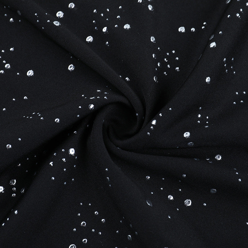 Dazzling Black Sequin Maxi Gown with Flared Bell Sleeves – Perfect for Holiday Galas & New Year's Eve