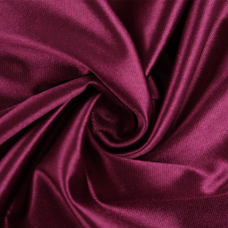 Enchanting Plum Satin Off-Shoulder Maxi Gown with Thigh Slit - Perfect for Fall Galas & Holiday Parties