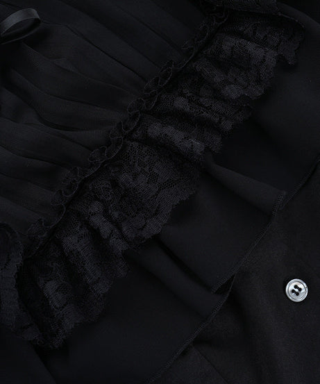 Victorian Gothic Ruffle Blouse | Dark Academia Corset Top for Fall & Halloween