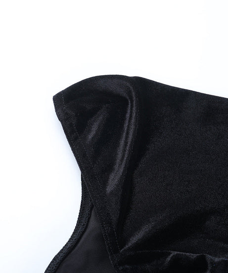 Enchanting Black Velvet Gothic Maxi Dress - Dramatic Slit & Lace-Up Corset | Perfect for Halloween & Fall Parties